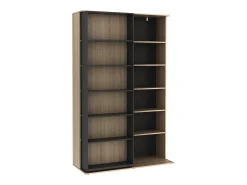 Biblioteca de correr com 18 nichos natural e antracite PRALI