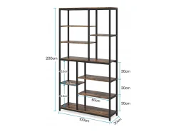 Biblioteca, Estante de Armazenamento com 9 Níveis, Móvel de Armazenamento, Biblioteca Industrial de Metal