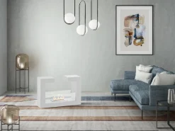 Biolareira de piso de design moderno Tete a tete Branco 2 kW/h