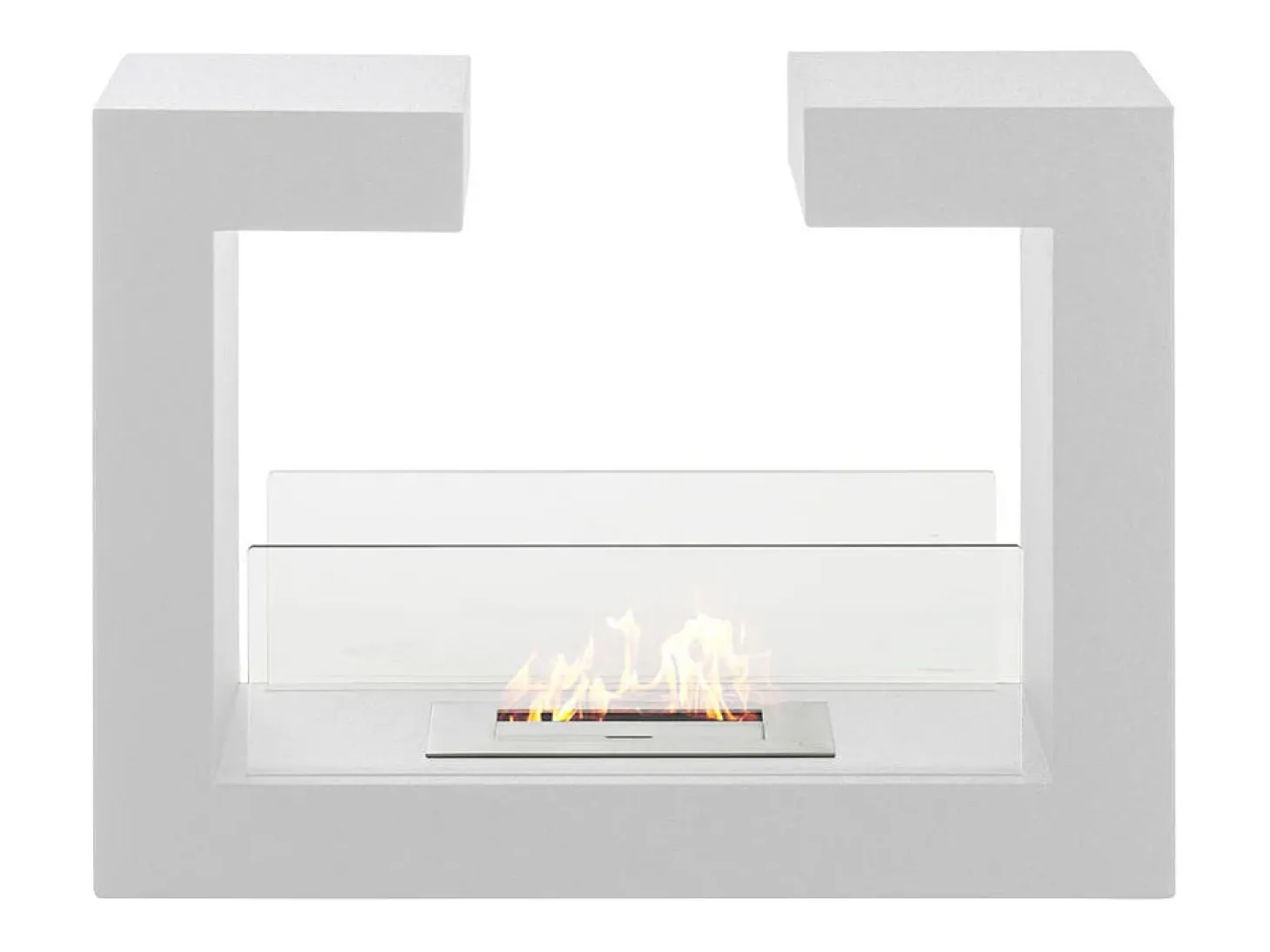Biolareira de piso de design moderno Tete a tete Branco 2 kW/h