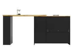 Buffet、Móveis de barra deslizante em MDF - com LED e faixas diversas - preto