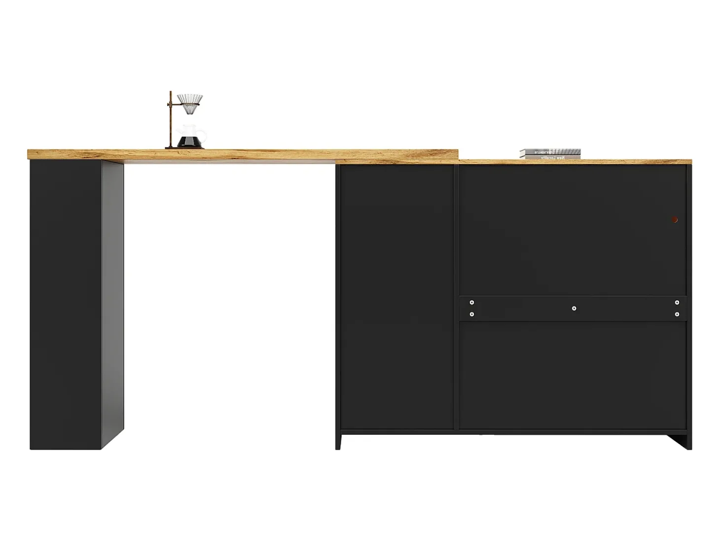 Buffet、Móveis de barra deslizante em MDF - com LED e faixas diversas - preto