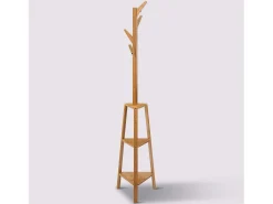 Cabide Bam com 4 cabides, marrom, 177 cm