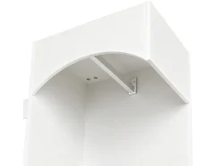 Cabide branco com espelho, sapateira e banco - Móvel para hall de entrada 110x33x185,5 cm