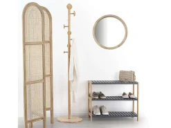 Cabide com 8 cabides de bambu, 175 cm