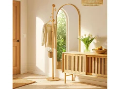 Cabide com 8 cabides de bambu, 175 cm