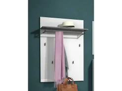 Cabide Dballotour, cabide, cabide multiusos, cabide de parede, fabricado em Itália, 80x25h115 cm, branco brilhante e antracite