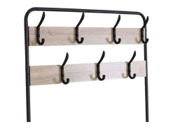 Cabide de entrada com 2 prateleiras e 7 ganchos, carvalho preto cambriano, 80x170x30 cm