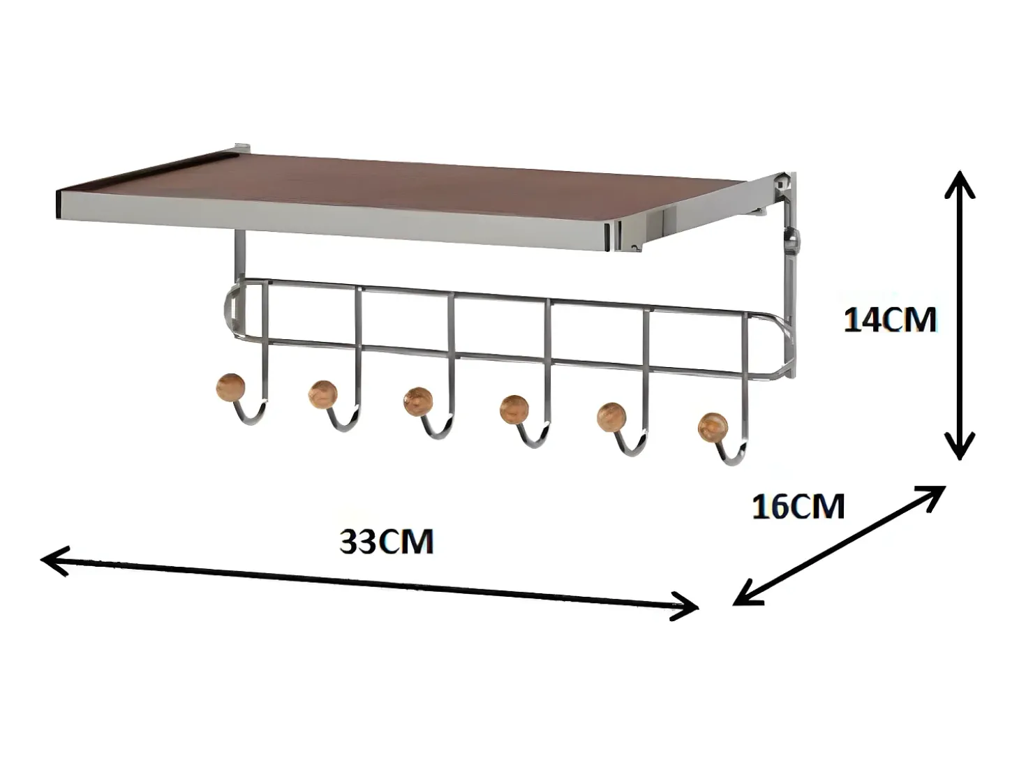 Cabide de parede - MDF - Prata - VESTA