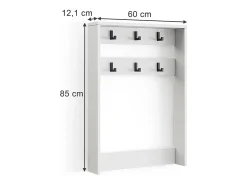 Cabide de parede branco 60x12.1x85 eliza