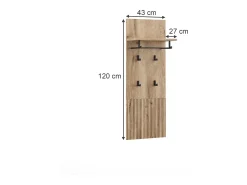 Cabide de parede carvalho viking 43x27x120 eliza