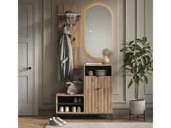 Cabide de parede carvalho viking 43x27x120 eliza