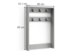 Cabide de parede cinza 60x12.1x85 eliza