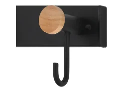 Cabide de parede com 3 ganchos - metal - preto - VEDIA