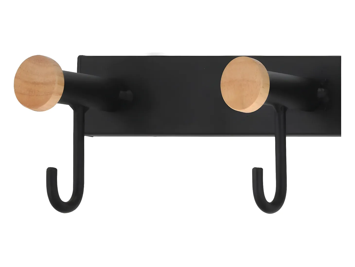 Cabide de parede com 3 ganchos - metal - preto - VEDIA
