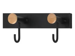 Cabide de parede com 4 ganchos - metal - preto - VEDIA