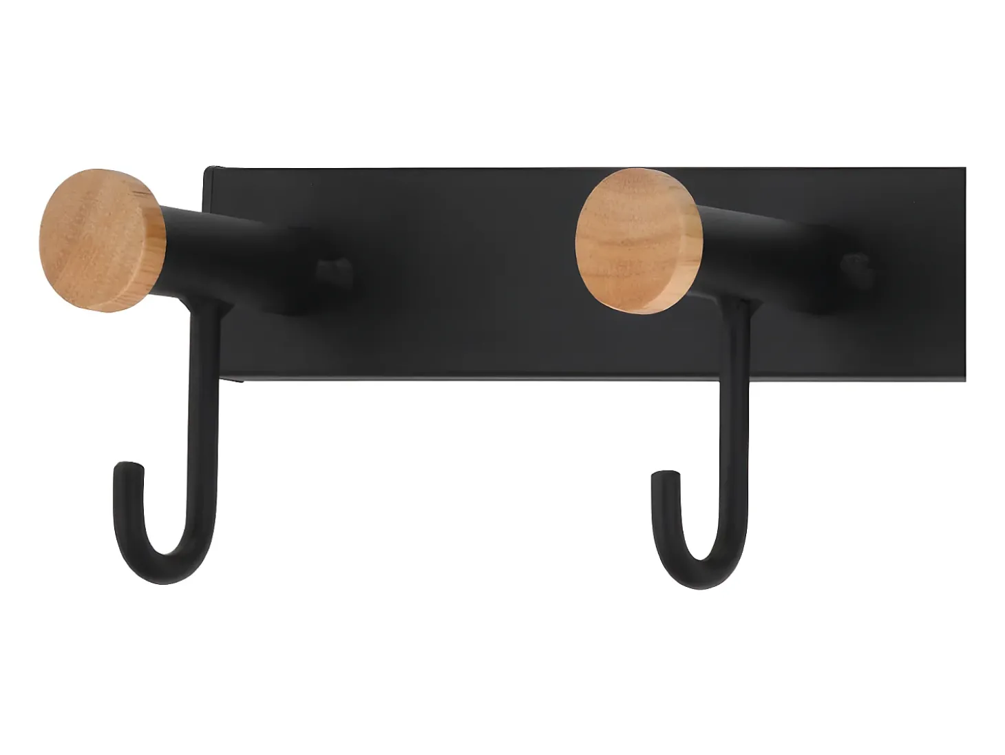 Cabide de parede com 4 ganchos - metal - preto - VEDIA