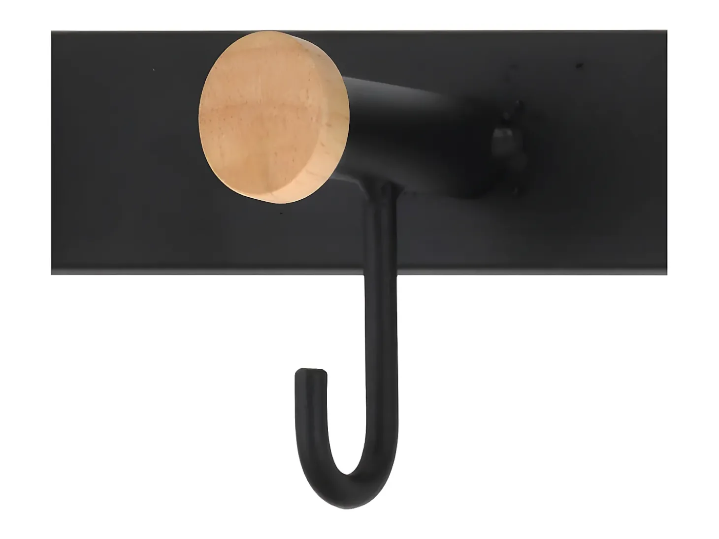 Cabide de parede com 4 ganchos - metal - preto - VEDIA