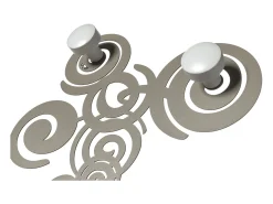 Cabide de parede Orfeo 29x29 cm em ferro fundido com puxadores de madeira - Design moderno e linear com fixação na parede - Fabricado na Itália