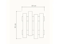 Cabide Dpons, cabide, cabide multiusos, cabide de parede, 64x4 h79 cm, branco