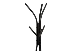 Cabide Jano com 6 ganchos e 2 prateleiras, estilo industrial, preto, 175 cm