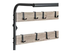 Cabide Jano Hallway Preto/Carvalho Claro 170x74x34 cm