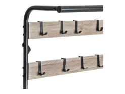 Cabide Jano Hallway Preto/Carvalho Claro 170x74x34 cm
