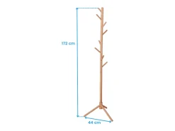 Cabide Reki 8 Cabides Madeira de Faia Carvalho 44x172x44 cm