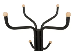 Cabideiro de Pé 11 Ganchos Metal Industrial Preto 178 cm