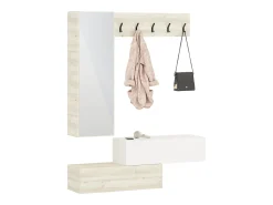 Cabideiro haaus Diego, Carvalho Branco/Branco, 140 x 28 x 180 cm