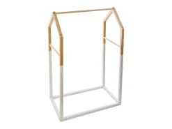 Cabideiro Infantil Casa 3 Barras Branco-Carvalho 60 cm