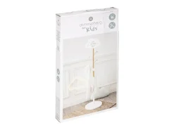 Cabideiro infantil em forma de nuvem, 35 cm, melamina, branco e design em carvalho