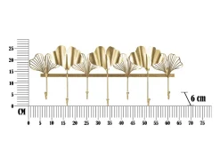Cabides de Parede Folha 8, Ouro, 66,2x6x26,3 cm, Kendra Home