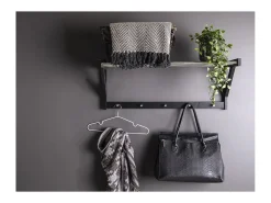 Cabides de Parede Padova, Preto, 78x32x34 cm, Kendra Home