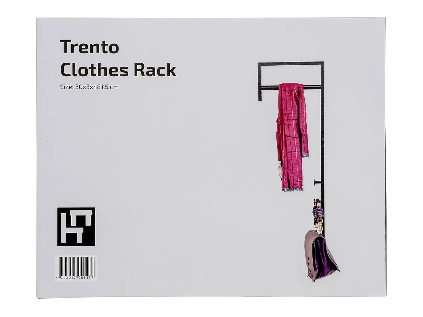 Cabides de Parede Trento, Preto, 30x3x82 cm, Kendra Home