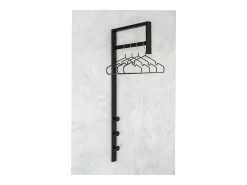 Cabides de Parede Trento, Preto, 30x3x82 cm, Kendra Home