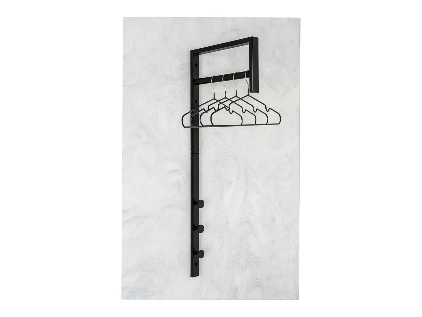 Cabides de Parede Trento, Preto, 30x3x82 cm, Kendra Home