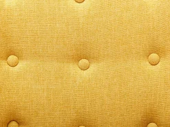 Cadeira baloiço tecido xadrez amarelo pés baloiço e botões decorativos encosto ELMINA II
