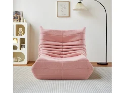 Cadeira Bean Bag - Espuma de alta densidade - Sofá Bean Bag - Cadeira de sala - Veludo - Rosa