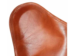 Cadeira Borboleta | Seta Chair em couro genuíno castanho SHL157232