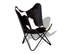 Cadeira Borboleta | Seta Chair pele de vaca genuína preto e branco SHL576452