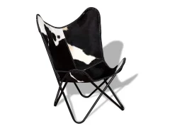 Cadeira Borboleta | Seta Chair pele de vaca genuína preto e branco SHL576452