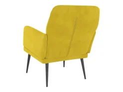 Cadeira c/ apoio de braços 62x79x79 cm veludo amarelo