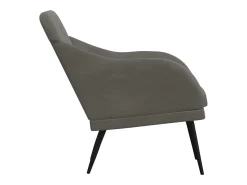 Cadeira c/ apoio de braços 63x76x80 cm veludo cinzento-escuro