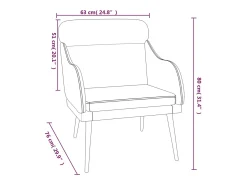 Cadeira c/ apoio de braços 63x76x80 cm veludo amarelo