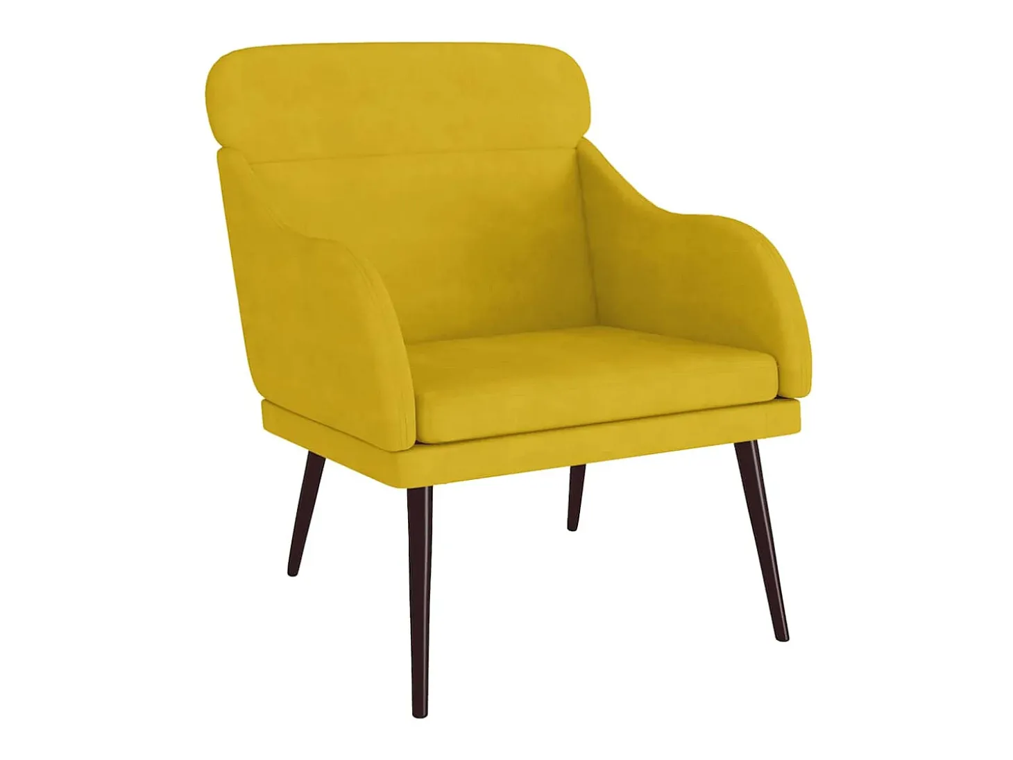 Cadeira c/ apoio de braços 63x76x80 cm veludo amarelo