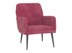 Cadeira c/ apoio de braços 62x79x79 cm veludo vermelho tinto PT593150