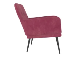Cadeira c/ apoio de braços 62x79x79 cm veludo vermelho tinto PT593150