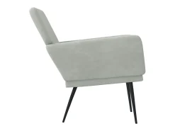 Cadeira c/ apoio de braços 62x79x79 veludo cinzento-claro