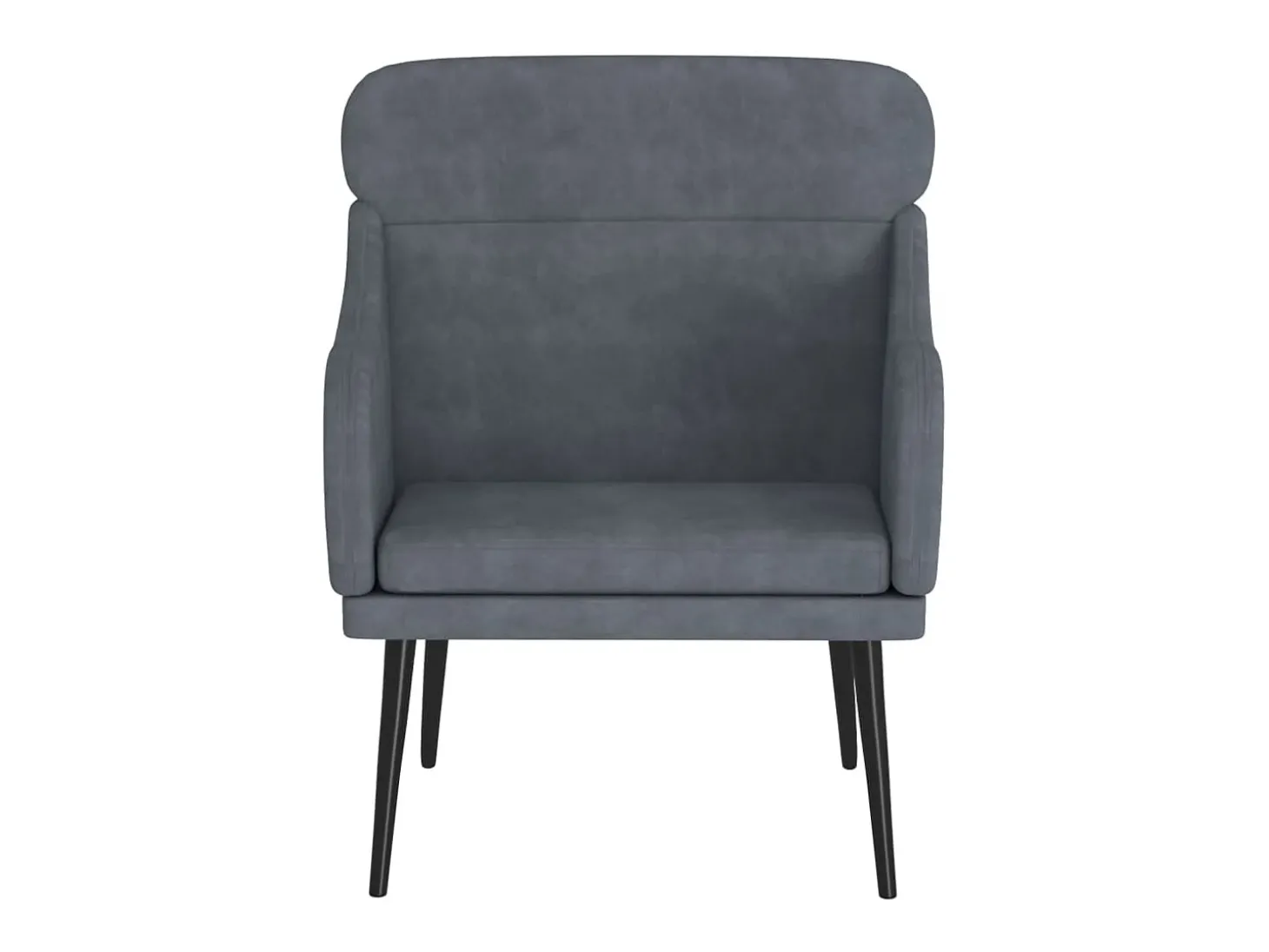 Cadeira c/ apoio de braços 63x76x80 cm veludo cinzento-escuro PT243669